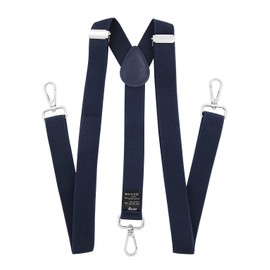 axy Men's Braces with 3 Robust Lobster Clasps, 2.5 cm Wide, Y-Shape, Fully Adjustable, blue-black