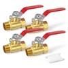 GORAGUCHI 2PCS Heavy Duty Brass Mini Ball Valve, 1/2" NPT