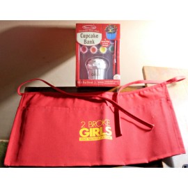 superfectabox 2 Broke Girls TV Show Logo Promo Melissa & Doug Cupcake Bank & Waist Apron