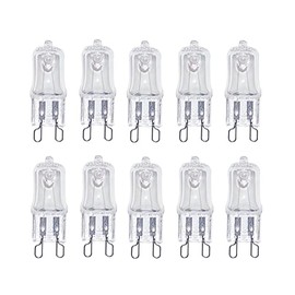 G9 Halogen Bulb 25 Watt 120V, G9 Dimmable Long Lasting Lifespan with High Brightness 230LM 2800K Warm White, T4 JD Type Halogen Light Bulbs G9 Base Bi Pin, for Cabinet Lights (10)