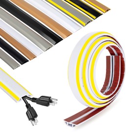 Rubber Bond Cord Cover Floor Cable Protector - Strong Self Adhesive Floor Cord Covers for Wires - Low Profile Extension Cord Covers for Floor & Wall