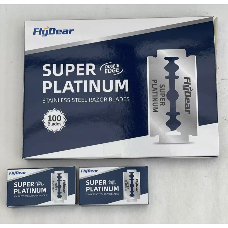 FlyDear Double Edge Stainless Steel Razor Blades - 100 Pack