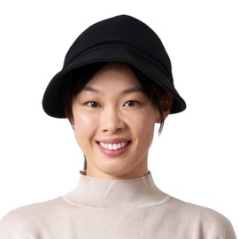 Sun Visor Ponytail Hat Womens - Sun Hats for Women UV Protection Wide Brim Beach Hat Packable Cloche Hat Outdoor Cap Black