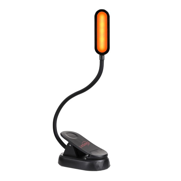 LXSINO Amber Book Light, Blue Light Blocking, Dimmable Clip-On Reading