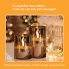 3PCS Velas LED Sin Llama, Velas Decorativas (Cabezal fijo dorado)