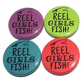 Reel Girls Fish Magnet Set - Fishing Fridge Magnets - Women's Fishing Gift - Fishing Refrigerator Magnets Gift Set for Girls (Multi Color M2)