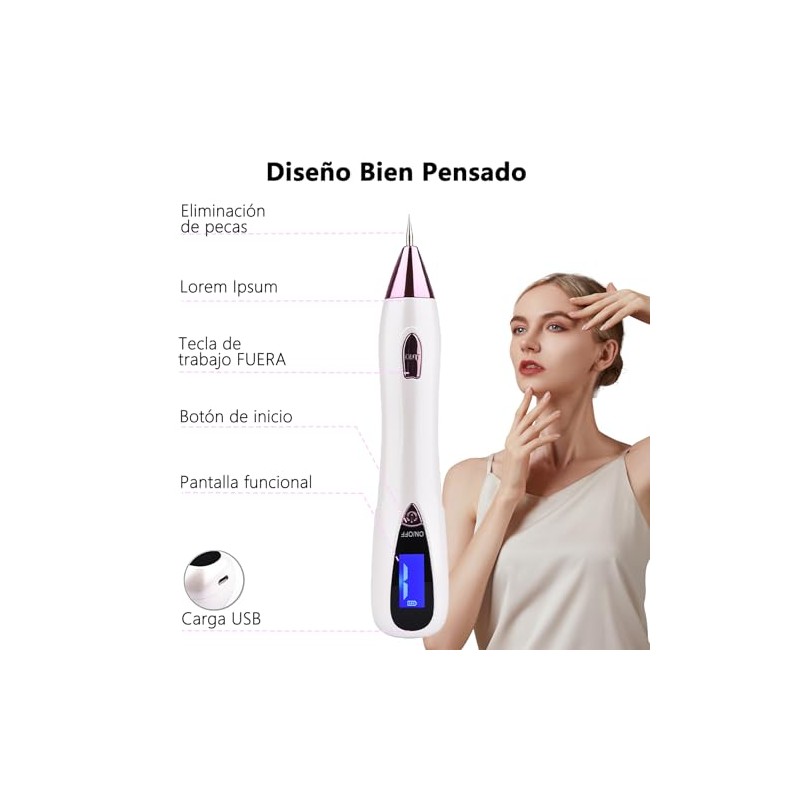 Plasma Pen, 10 niveles de intensidad, recargable, Con pantalla LED