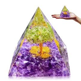Tyuodna Tyuodna Orgonit Pyramide,Edelsteine Heilsteine,Orgon Pyramide,Reiki Chakra Steine,Kristall Steine fr Chakra-Heilung,Meditation, Yoga,Esoterik Geschenke (Violett-Lebensbaum)