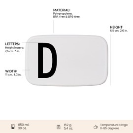 Design Letters Stilvolle brotdose für kinder und erwachsene (A-Z) | lässig brotdose perfekt für Schule, Arbeit und Unterwegs | Premium lunch box for kids | brotdose mädchen, brotdose schule jungen