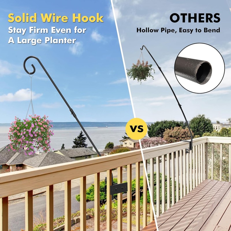 iBorn Fence Deck Hook Rail Heavy Duty Hummingbird Feeder Hanger
