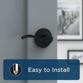 Weiser Belmont Matte Black Door Handle, Left-Handed Half Dummy Lever, Non-turning Interior Door Handles for Wardrobe, Closet Door & French Doors, Cabinet Handle/Cupboard Handles,Traditional Home Décor