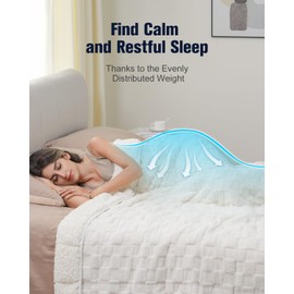 Kivik Dual Sided Weighted Blankets for Adults, Buttery Soft Stylish Checkered Heavy Blankets for Couch Sofa Bed - Ultra-Fluffy Fabric Brings Cloud-Like Comfort (48"x72", Beige, 15 Pounds)