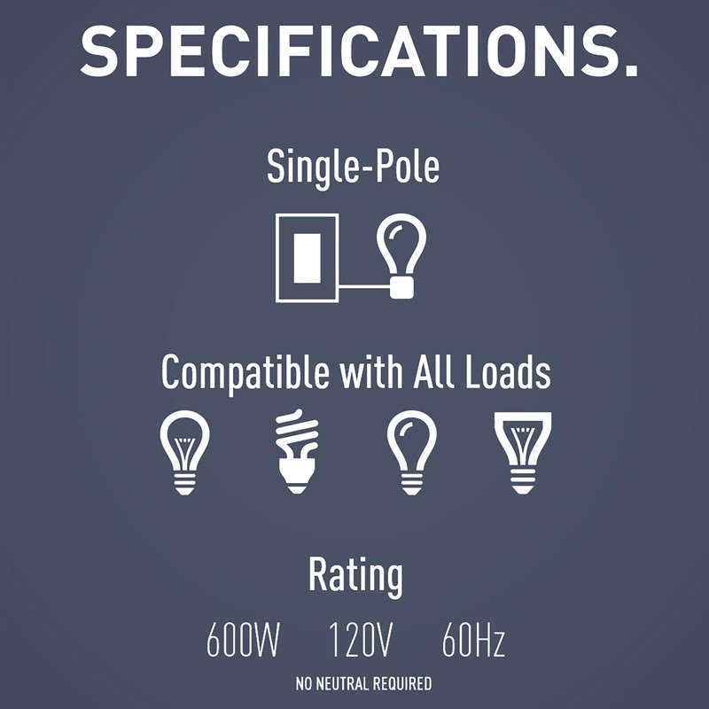 Legrand radiant RRW600UTC 600W Occupancy Motion Sensor Light Switch, 180