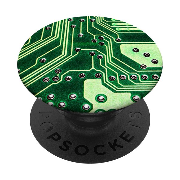 Circuit Board Close Up Green Tech Nerd Geek Gadget PopSockets