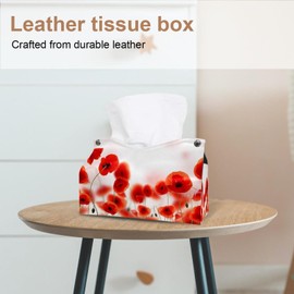 2 Pack Tissue Box Cover Holder, Red Yellow Tie Dye Print Rectangle Leather Tissue Case, Decorative Organizer for Tabletop, Bathroom, Car, Office