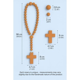 Corazón Bonito Handmade Clay Rosary Beads with Cross, Traditional Terra Cotta Brown, Religious Prayer, Catholic Devotional