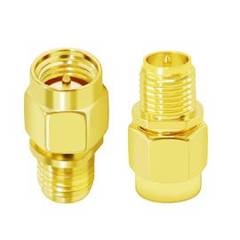 CNARIO SMA Male to RPSMA Female Coaxial Connector SMA Coax Adapter Gold Plated Connector for WiFi/Antenna/Two-Way Radio/FPV Drone 2PCS