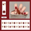 Short Press on Nails Red Heart Square Fake Nails Red