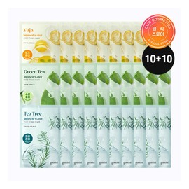 Goodal 10+10 Gentle Mask (Choose 2 - Yuzu/Green Tea/Tea Tree, 10 sheets each) / 구달 10+10 순한 마스크 (택2-유자녹차티트리 각 10매)