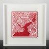 Istanbul Paper Cut Map White 30x30 cm Paper Art