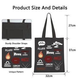 Enemies to Lovers Fanfiction Gift Fan Fiction Lover Gift Bookworm Merch Fanfic Inspired Tote Bag (FLUFF ANGST UK)