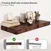 12" Deep Rustic Brown Floating Shelves,Over Toilet Long Wall Mounted