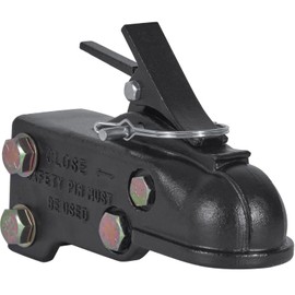 Happybuy Adjustable Trailer Coupler, 15000 lbs Capacity, 2-5/16" Hitch Ball, Cast Channel-Mount with Hardware Kit, Black Coating, for Pickup Trucks, SUVs, Station Wagons