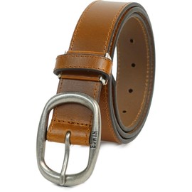 Finplus EDWIN 0111228 Belt, 1.4 inches (35 mm), 45.3 inches (115 cm), Made in Japan, Cowhide Leather, Pull Up Leather, Camel