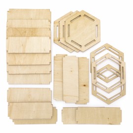 Baker Ross FE522 Wooden Pencil Pot Craft Set for Children - Pack of 3, Pen Box for Children for Painting, Displaying and Organising Desk