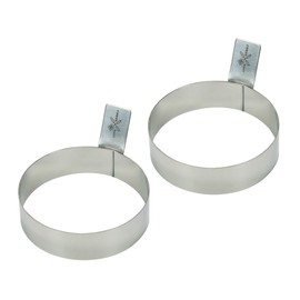 LITTLE GRIDDLE - Egg Rings, Stainless Steel Construction with Built-in Tab-Style Handle, Great for scrambled, Fried and Sunny-Side-up Eggs - Silver