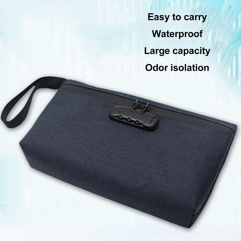 Smell Proof Bag with Combination Lock Carbon Lined Odor Proof