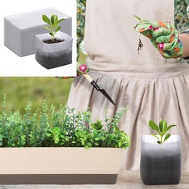 Bolsa biodegradable para vivero, bolsas de germinación, siembra de jardín, macetas de cultivo de tela, bolsas de cultivo para interiores, 100 suministros de jardinería