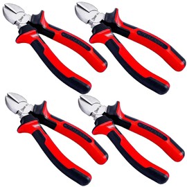 Sharp-Tec Diagonal Cutting Pliers, 160mm Precision Wire Cutters with Anti-Slip Handle, 6-inch Professional Wire Cutters Nippers, 4Pack