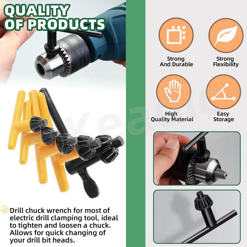 Keadic 5Pcs Drill Chuck Key Wrench Set, 3/4" / 5/8"