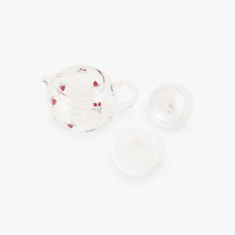 Afternoon Tea Living GU53 Strawberry Heat-resistant Teapot, Parallel, Clear