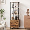 GAOMON 4 Tier Bookshelf with Storage Drawers,70.9 Inch Tall Industrial