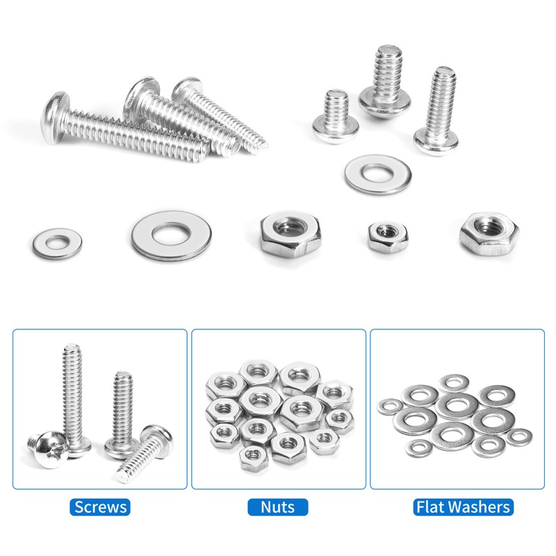 720Pcs Machine Screw Assortment Kit, #10-24#8-32#6-32#4-40 Phillips Pan Head Assorted
