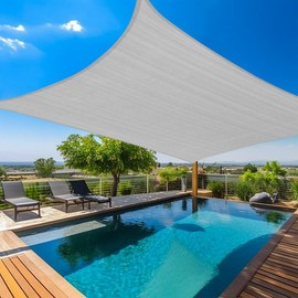 Amagenix Sun Shade Sail 20'X26' Curved Edge Outdoor Shade Canopy Light Grey Breathable 95% UV Block Shade Cloth for Patio Garden Backyard (We Make Custom Size)