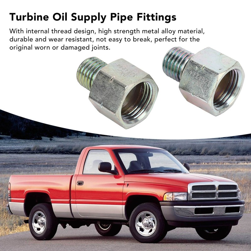 2 Pcs Turbo Oil Feed Line Connector Joint Turbine Supply