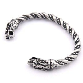 BAVIPOWER Viking Wolf Torc Stainless Steel Bracelet