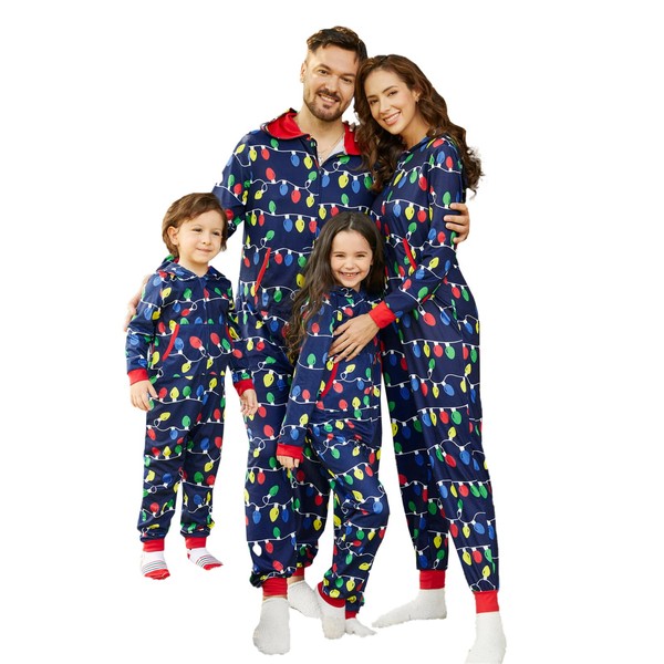 Conjunto de pijama familiar de Navidad a juego con renos de Feliz Navidad, conjunto de pijamas de Navidad, Azul, L