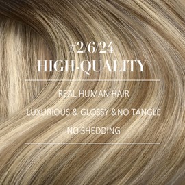 YoungSee Nano Ring Hair Extensions Balayage 20 Inch Nano Extensions Human Hair Balayage Dark Brown to Medium Brown with Blonde Nano Tip Extensions Ombre Nano Bead Hair Extensions Cold Fusion50s 50g