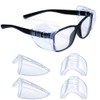 2 Pairs Safety Glasses Side Shields, Flexible Clear Anti-Slip On