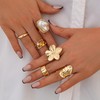 Chunky Gold Stackable Rings for Women Non Tarnish Adjustable Stacking