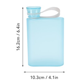 Mumusuki Flat Square Water Bottle 380ml - Leakproof Slim Plastic Flask for Travel BPA-Free Lightweight Design Fits in Handbags & Backpacks Transparent Portable Bottle for Gym, Office & Outdoor