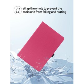 Case for COLORROOM C5 11 inch Android 14 Tablet 2024 New,Leather Slim Folding Stand Cover with Hand Strap Magnet for Men Women Full Protection,Rose Red.