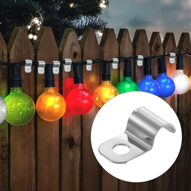 100 PCS 1/4 Outdoor Cable Clips with One-Hole, Stainless Steel
