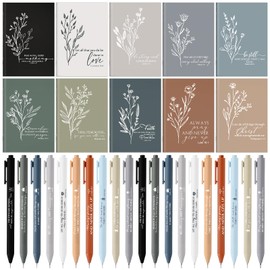 Fuutreo 60 Pcs Grandparent Day Gift Bible Verse Prayer Journal Notebook Religious Inspirational Ballpoint Pens Mini Pocket Notepad Gifts for Student VBS Church Sunday School (Neutral Colors)