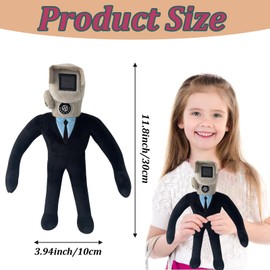 Skibidi Toilet Plush Toy, Skibidi Cameraman Figures, Cuddly Toy, Creative Skibidi Toilets Plush Toy for Games Fans, Funny and Unique Skibidi Toilets, Filled Dolls for Children's Birthday Parties
