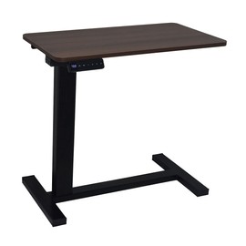 karwerry Electric Height Adjustable Overbed Table,Bed Desk,Hospital Bedside Table,Computer Standing Desk (Fundamental, Black, 30" D x 15.7" W x 48" H)